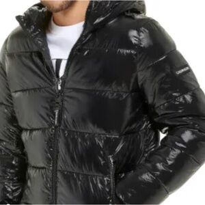 Calvin Klein Men's Shiny Black Puffer Coat